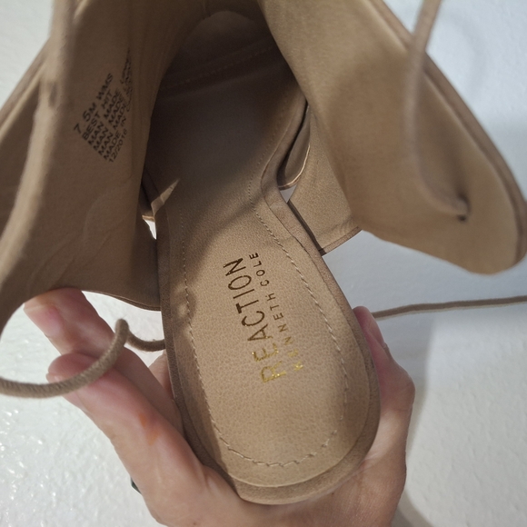 Elegant Tan Women's Heeled Sandals - Picture 2 of 8